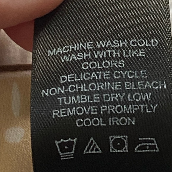 Axcess by Liz Claiborne Blue and Brown Patterned Faux Wrap Dress Size Medium - Picture 5 of 12